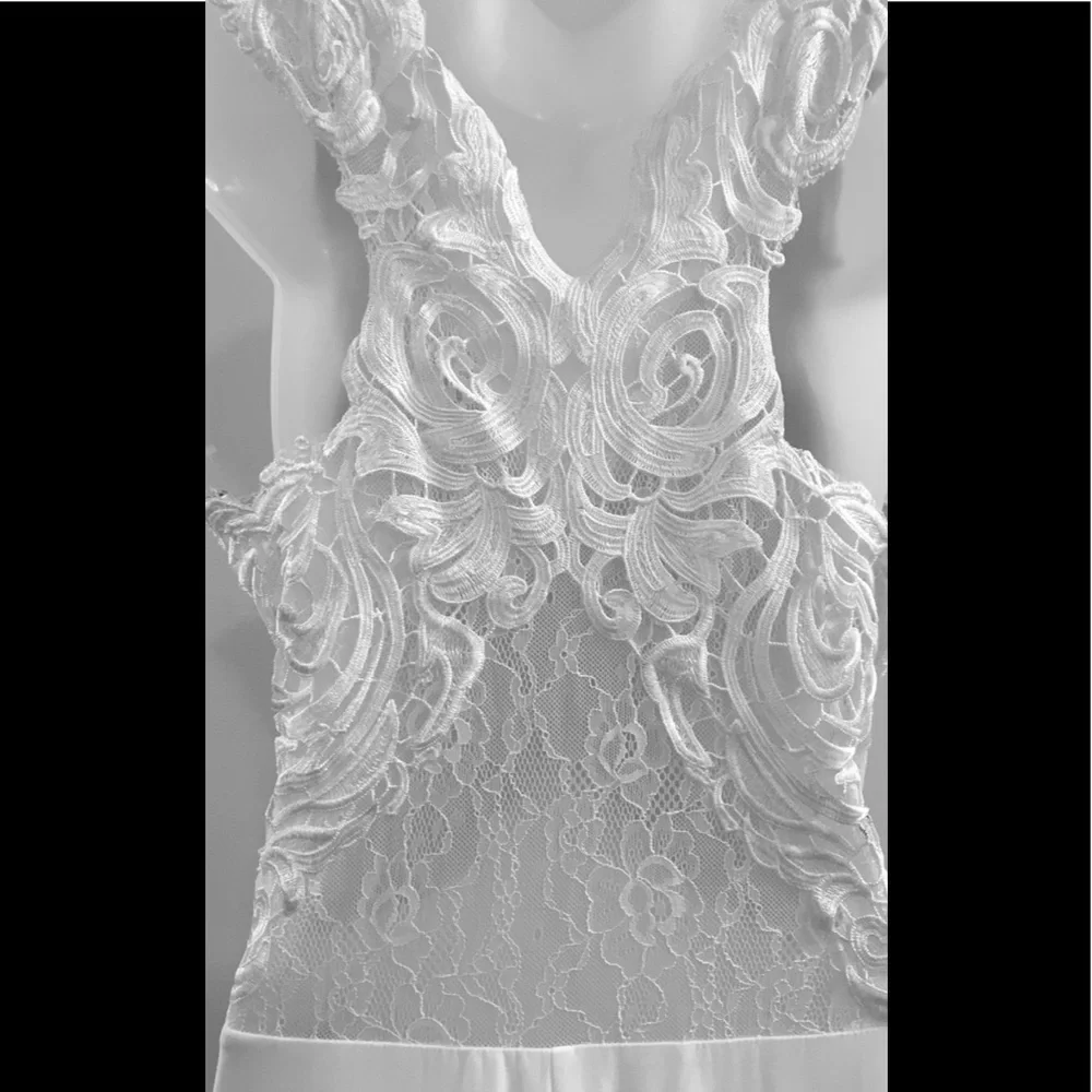 Mignon Sexy Lace White Nude Formal Dress - Picture 10 of 16